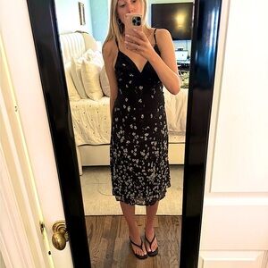 Reformation Floral Black Dress Size 0